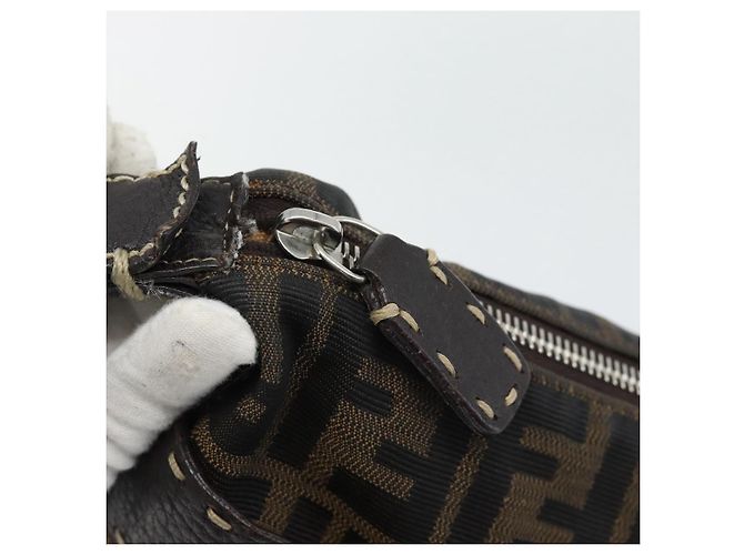 FENDI Bolso de hombro Celeria de lona Zucca Negro Marrón - vista 9