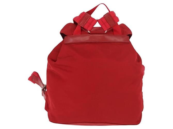 PRADA Rucksack Nylon Rot Silber - Ansicht 2