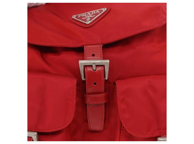 PRADA Rucksack Nylon Rot Silber - Ansicht 22