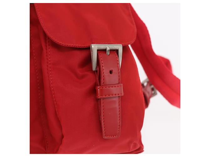 PRADA Rucksack Nylon Rot Silber - Ansicht 24
