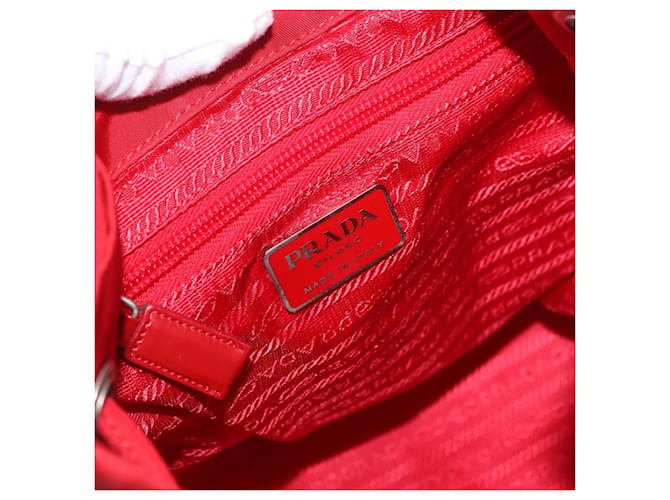 PRADA Rucksack Nylon Rot Silber - Ansicht 26