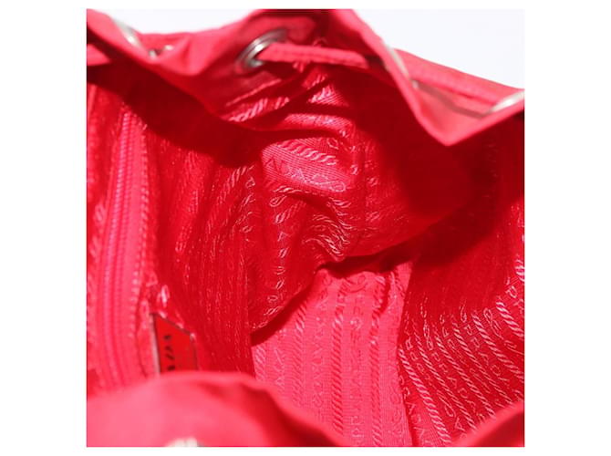 PRADA Rucksack Nylon Rot Silber - Ansicht 27