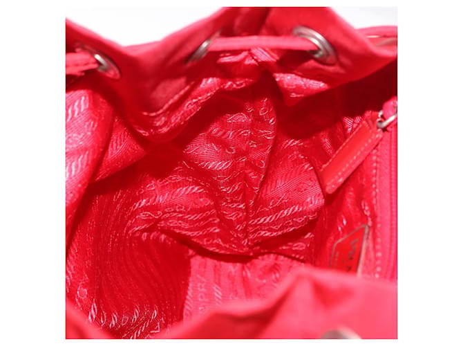 PRADA Rucksack Nylon Rot Silber - Ansicht 28