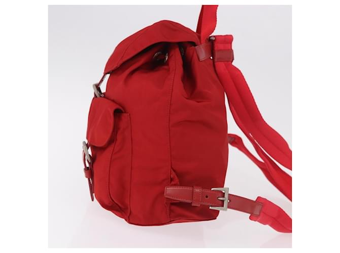 PRADA Rucksack Nylon Rot Silber - Ansicht 3