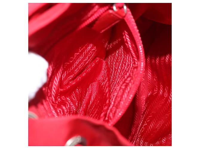 PRADA Rucksack Nylon Rot Silber - Ansicht 30