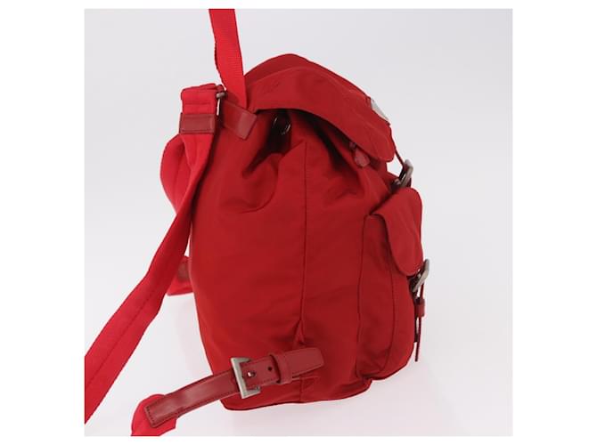 PRADA Rucksack Nylon Rot Silber - Ansicht 4