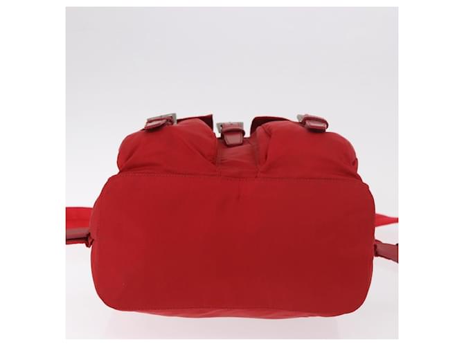 PRADA Rucksack Nylon Rot Silber - Ansicht 5