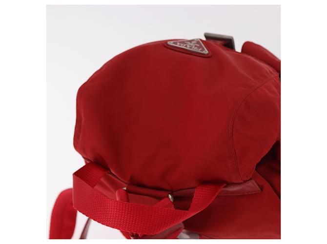 PRADA Rucksack Nylon Rot Silber - Ansicht 6