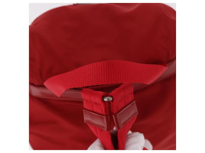 PRADA Rucksack Nylon Rot Silber - Ansicht 7