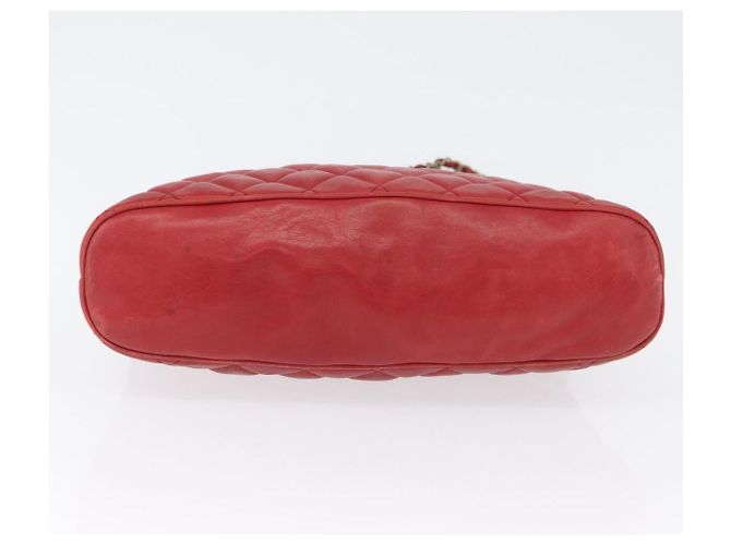 CHANEL Matelasse Chain Shoulder Bag Leather Red Gold CC - vista 10