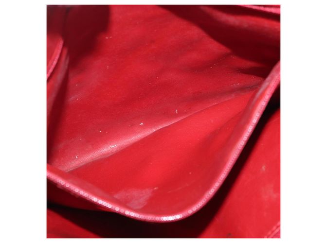 CHANEL Matelasse Chain Shoulder Bag Leather Red Gold CC - vista 23