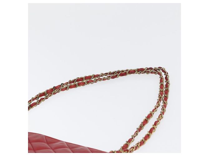 CHANEL Matelasse Chain Shoulder Bag Leather Red Gold CC - vista 8