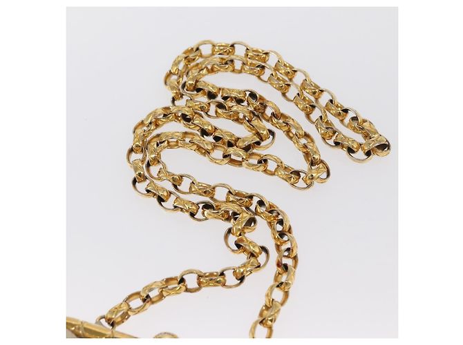 CHANEL Matelasse Chain Shoulder Bag Leather Ivory Gold CC - vista 14