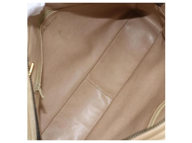 CHANEL Chain Shoulder Bag Lamb Skin Beige Gold CC - vista 11