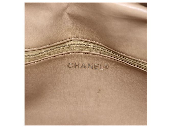 CHANEL Chain Shoulder Bag Lamb Skin Beige Gold CC - vista 18