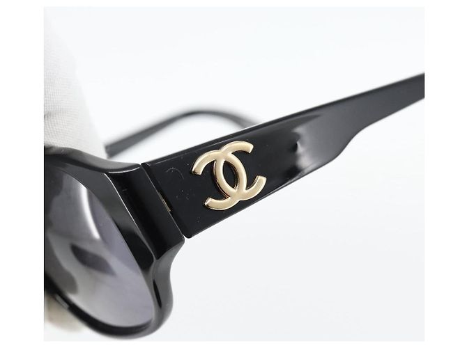 CHANEL COCO Mark Sunglasses plastic Black CC - vista 6