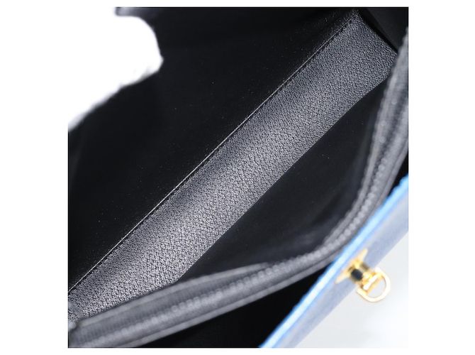 Céline CELINE Circle Hand Bag Leather Blue Gold - vista 10