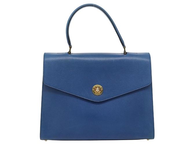 Céline CELINE Circle Hand Bag Leather Blue Gold - vista 13