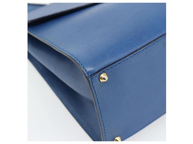 Céline CELINE Circle Hand Bag Leather Blue Gold - vista 14
