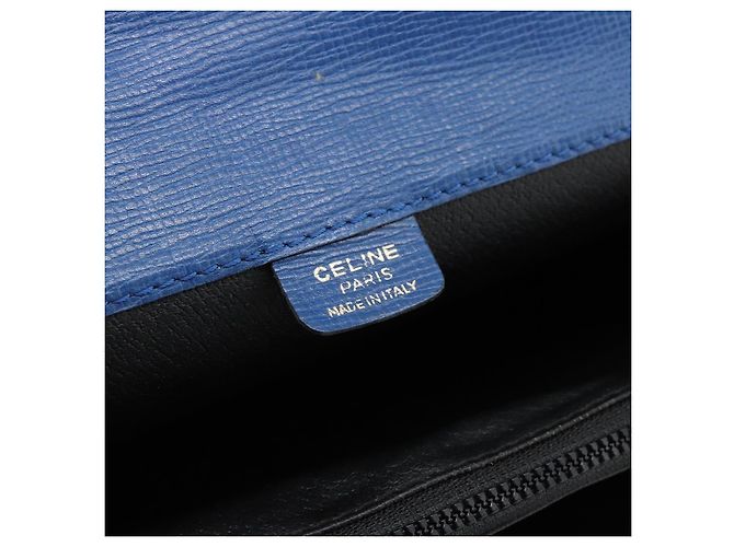 Céline CELINE Circle Hand Bag Leather Blue Gold - vista 17