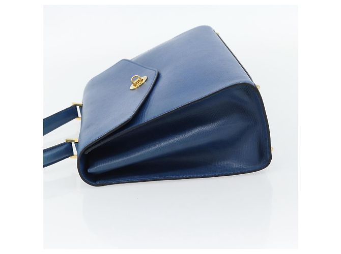 Céline CELINE Circle Hand Bag Leather Blue Gold - vista 3