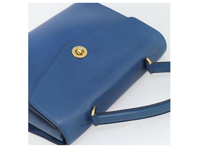 Céline CELINE Circle Hand Bag Leather Blue Gold - vista 6