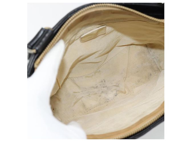 CHANEL Choco Bar Hand Bag Leather Black Gold CC - vista 10