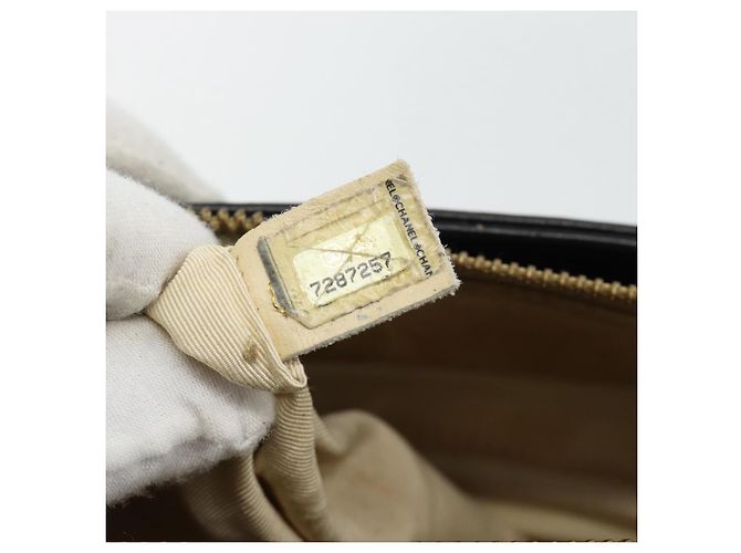 CHANEL Choco Bar Hand Bag Leather Black Gold CC - vista 11
