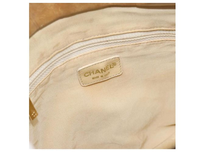 CHANEL Choco Bar Hand Bag Leather Black Gold CC - vista 18