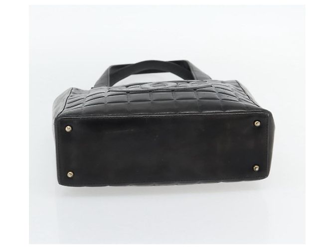 CHANEL Choco Bar Hand Bag Leather Black Gold CC - vista 5