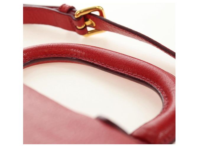 Miu Miu Hand Bag Leather 2way Red Gold - vista 14