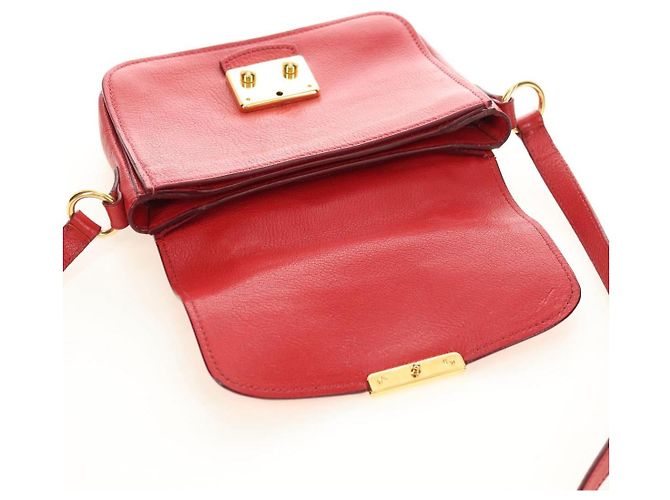 Miu Miu Hand Bag Leather 2way Red Gold - vista 23