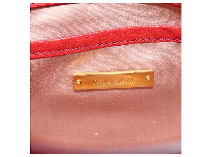 Miu Miu Hand Bag Leather 2way Red Gold - vista 24