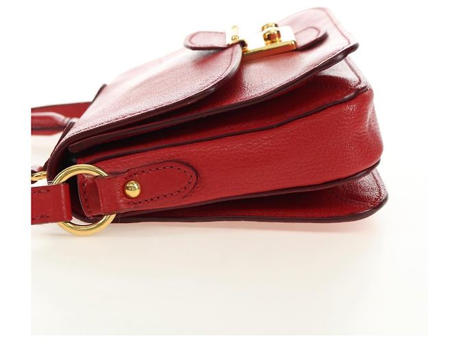 Miu Miu Hand Bag Leather 2way Red Gold - vista 3