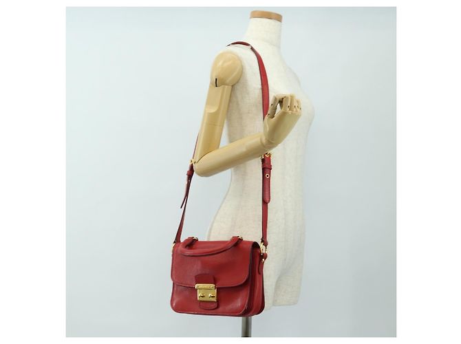 Miu Miu Hand Bag Leather 2way Red Gold - vista 31