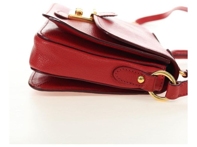 Miu Miu Hand Bag Leather 2way Red Gold - vista 4