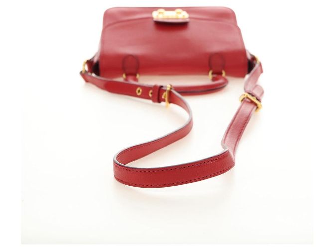 Miu Miu Hand Bag Leather 2way Red Gold - vista 8