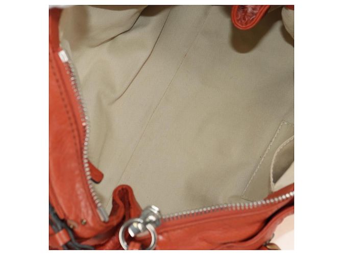 Chloé Chloe Paddington Hand Bag Leather Orange Gold Silver - vista 10