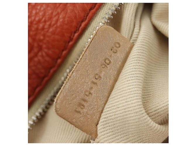 Chloé Chloe Paddington Hand Bag Leather Orange Gold Silver - vista 11
