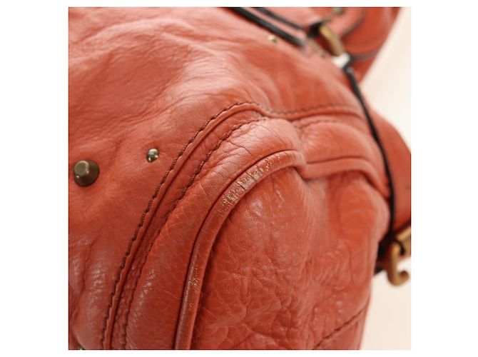 Chloé Chloe Paddington Hand Bag Leather Orange Gold Silver - vista 15