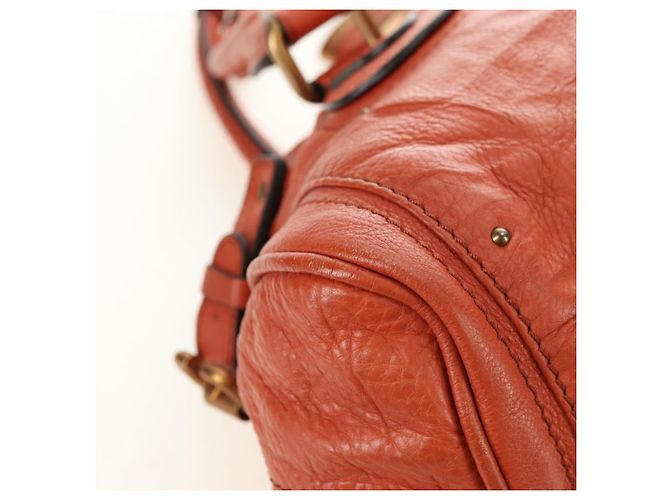 Chloé Chloe Paddington Hand Bag Leather Orange Gold Silver - vista 16