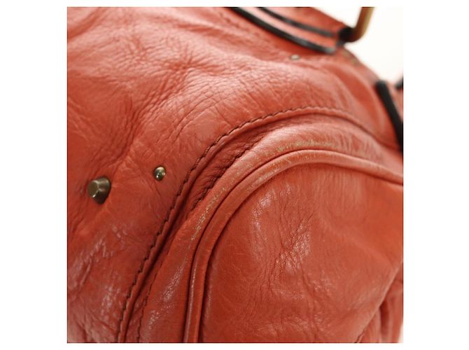 Chloé Chloe Paddington Hand Bag Leather Orange Gold Silver - vista 17