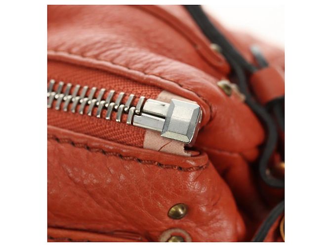 Chloé Chloe Paddington Hand Bag Leather Orange Gold Silver - vista 20