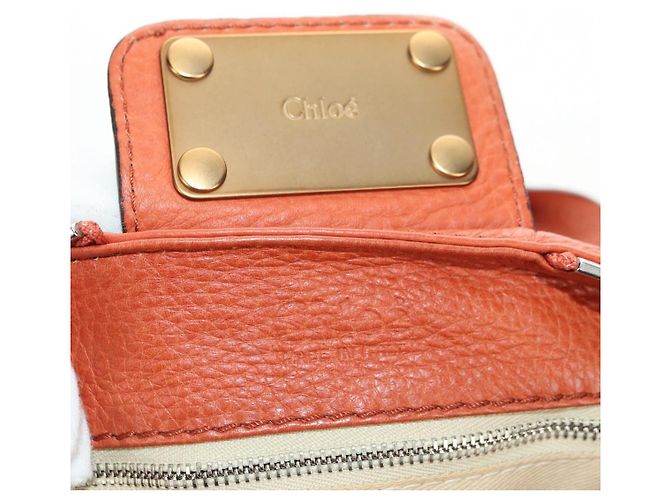 Chloé Chloe Paddington Hand Bag Leather Orange Gold Silver - vista 21