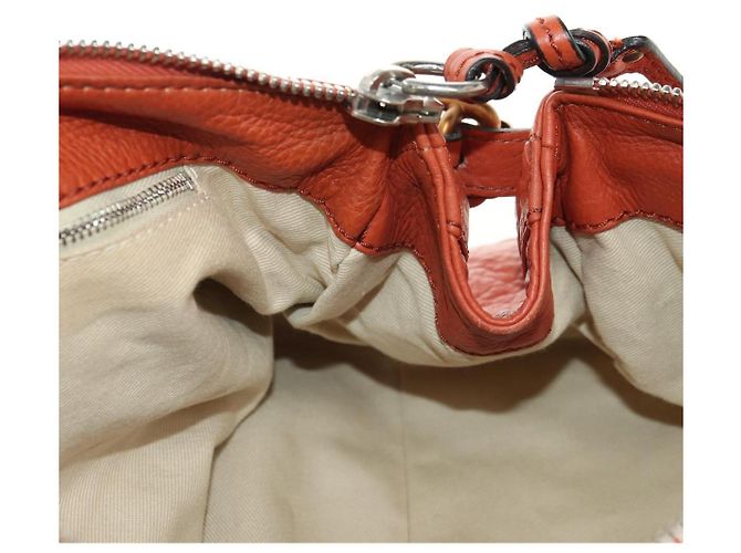 Chloé Chloe Paddington Hand Bag Leather Orange Gold Silver - vista 22