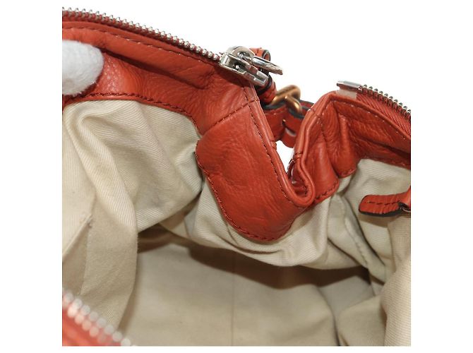Chloé Chloe Paddington Hand Bag Leather Orange Gold Silver - vista 23