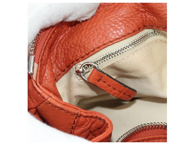 Chloé Chloe Paddington Hand Bag Leather Orange Gold Silver - vista 24