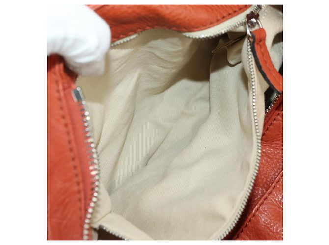 Chloé Chloe Paddington Hand Bag Leather Orange Gold Silver - vista 25
