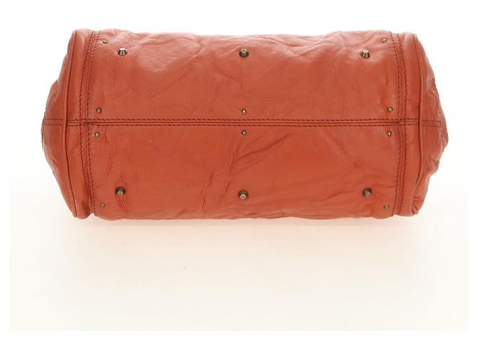 Chloé Chloe Paddington Hand Bag Leather Orange Gold Silver - vista 5