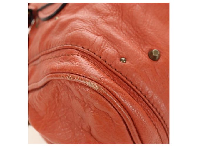 Chloé Chloe Paddington Hand Bag Leather Orange Gold Silver - vista 8